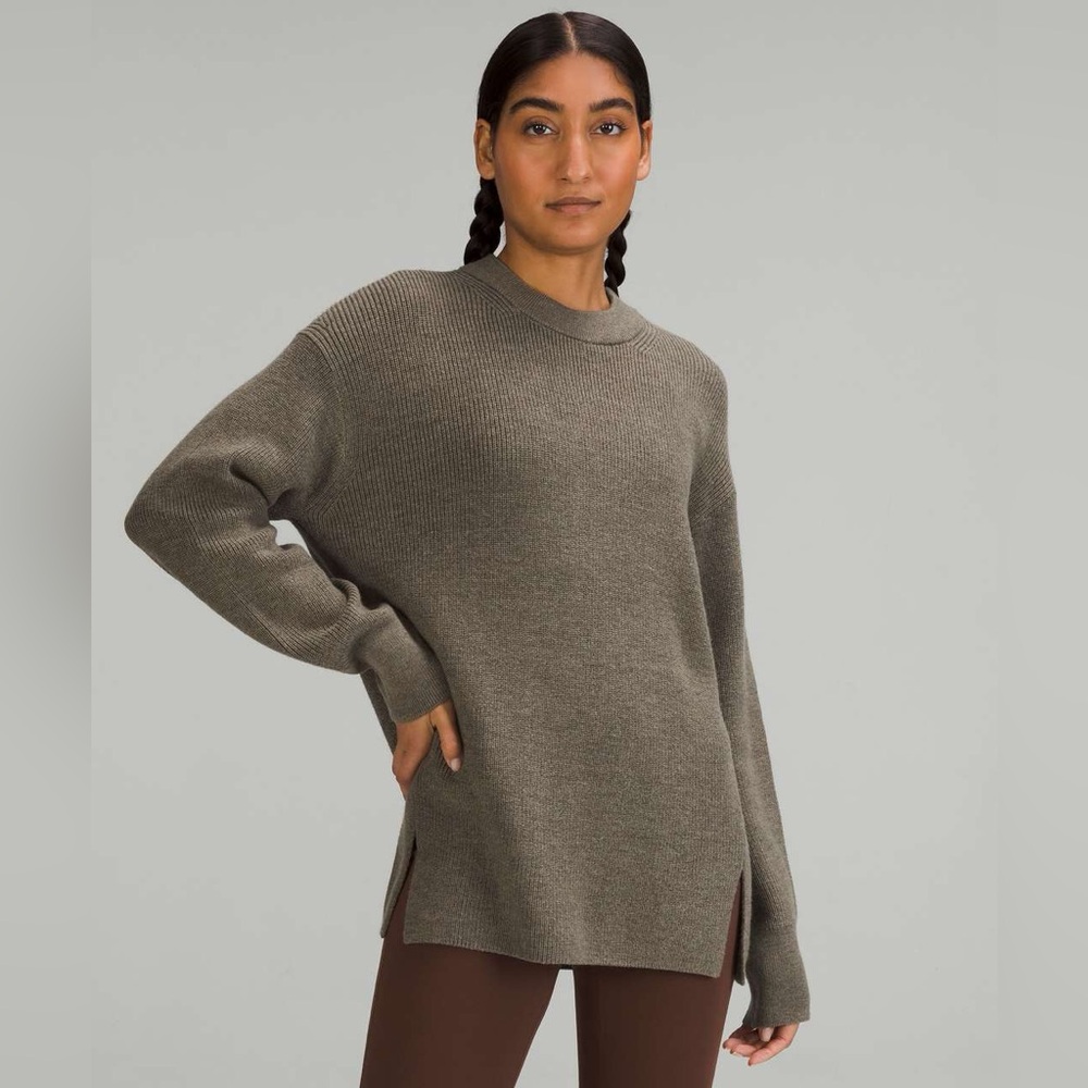 Lululemon Merino Wool Blend Ribbed Crewneck Sweater
